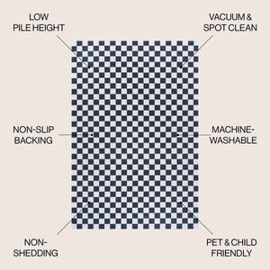 Ainsley Modern Cottage Checkerboard Washable Area Rug
