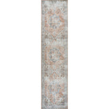 Armae Distressed Medallion Chenille Machine-Washable Runner Rug