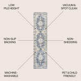 Bausch Bohemian Distressed Chenille Machine-Washable Runner Rug