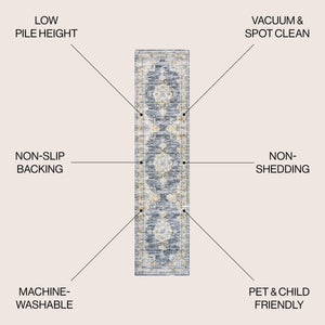 Bausch Bohemian Distressed Chenille Machine-Washable Runner Rug