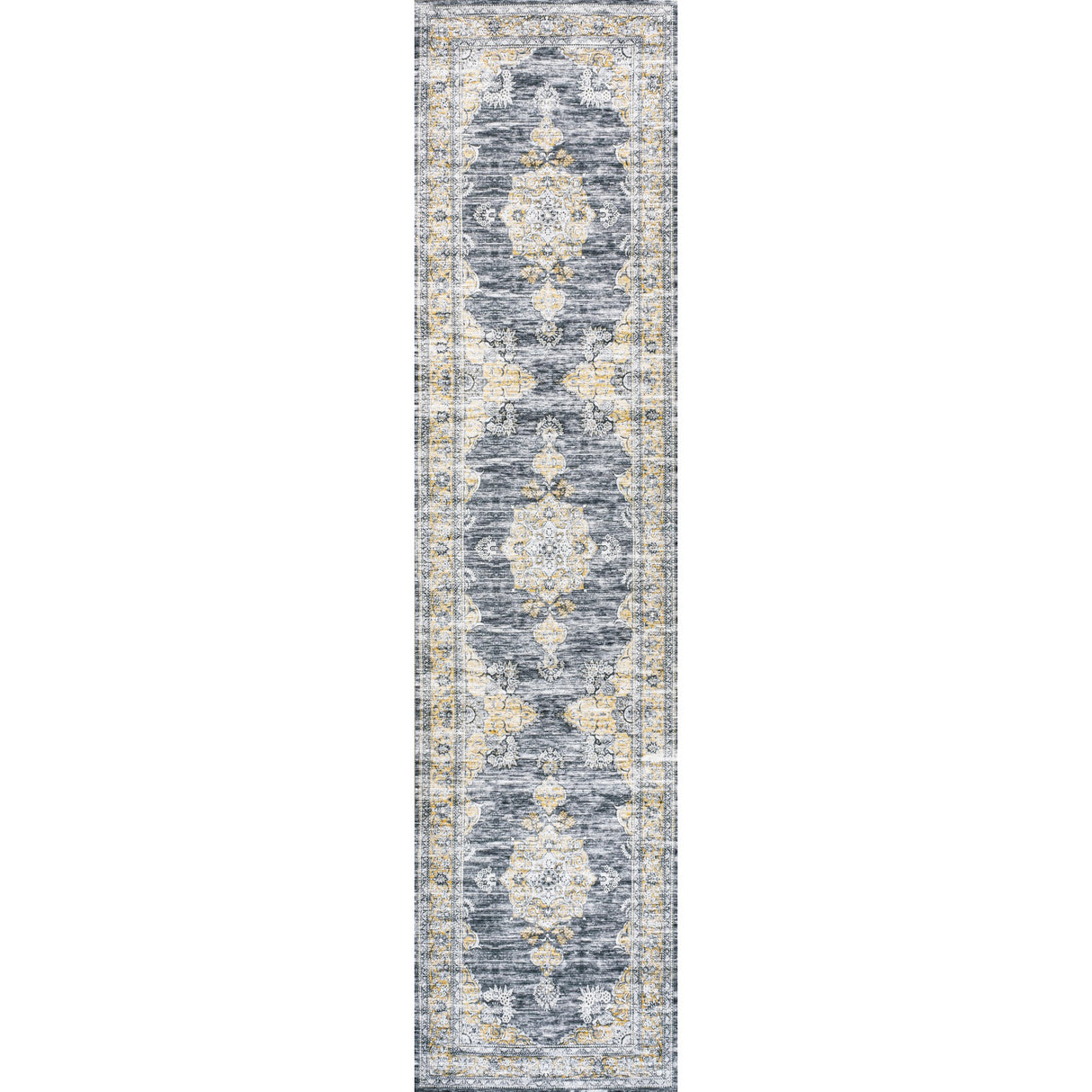 Bausch Bohemian Distressed Chenille Machine-Washable Runner Rug