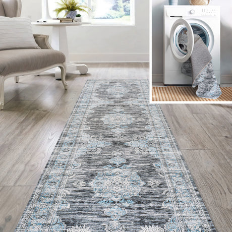 Bausch-Bohemian-Distressed-Chenille-Machine-Washable-Runner-Rug-Runner-Rugs