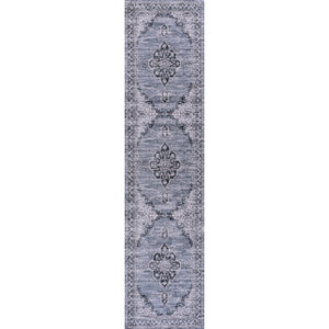 Wincer Chenille Cottage Medallion Machine-Washable Runner Rug