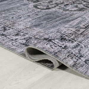 Wincer Chenille Cottage Medallion Machine-Washable Area Rug