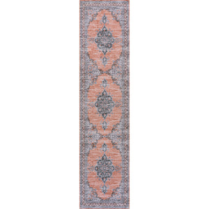 Wincer Chenille Cottage Medallion Machine-Washable Runner Rug