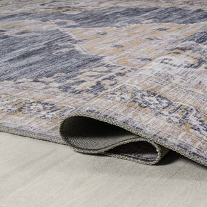 Wincer Chenille Cottage Medallion Machine-Washable Runner Rug