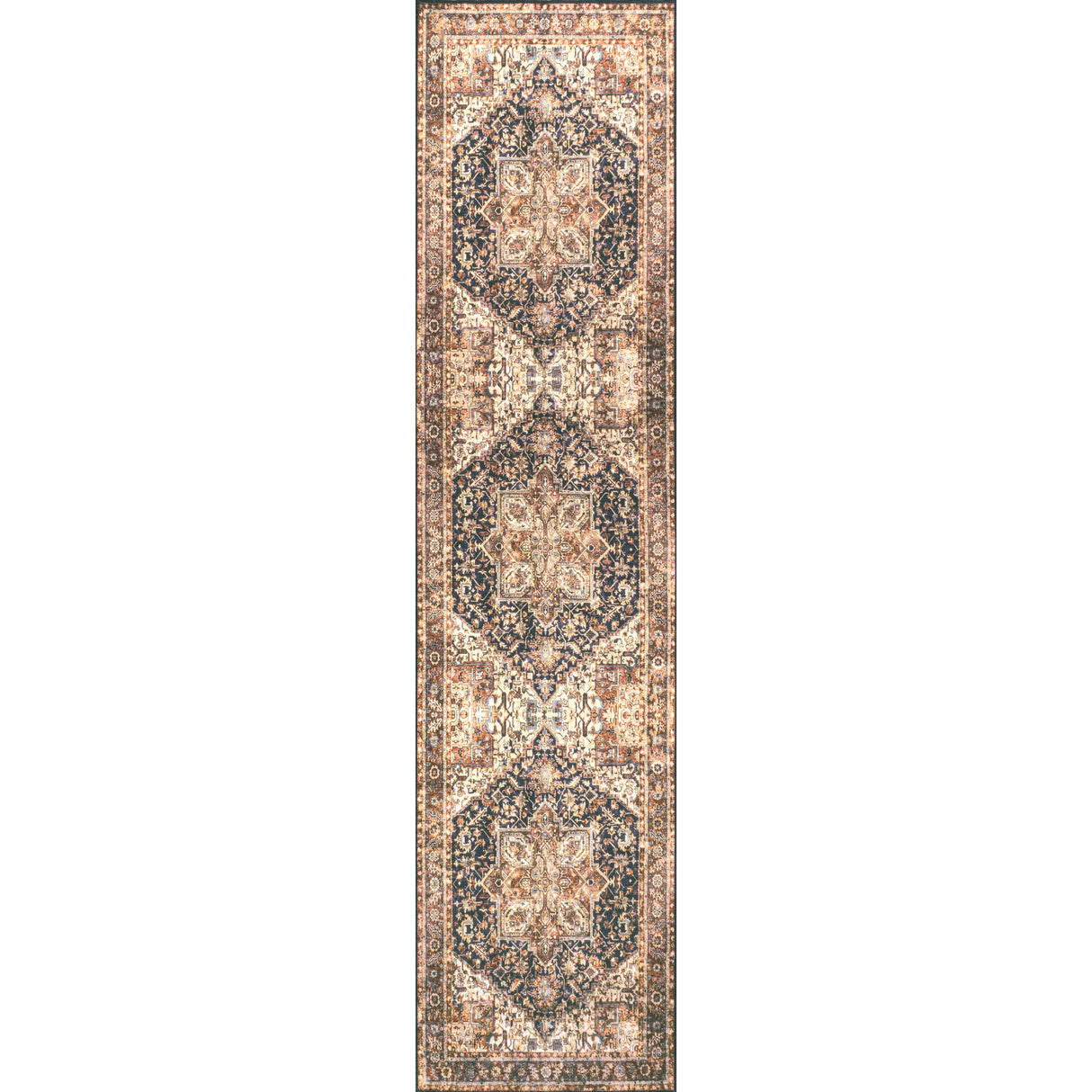 Chapell Chenille Mid-Century Medallion Machine-Washable Runner Rug