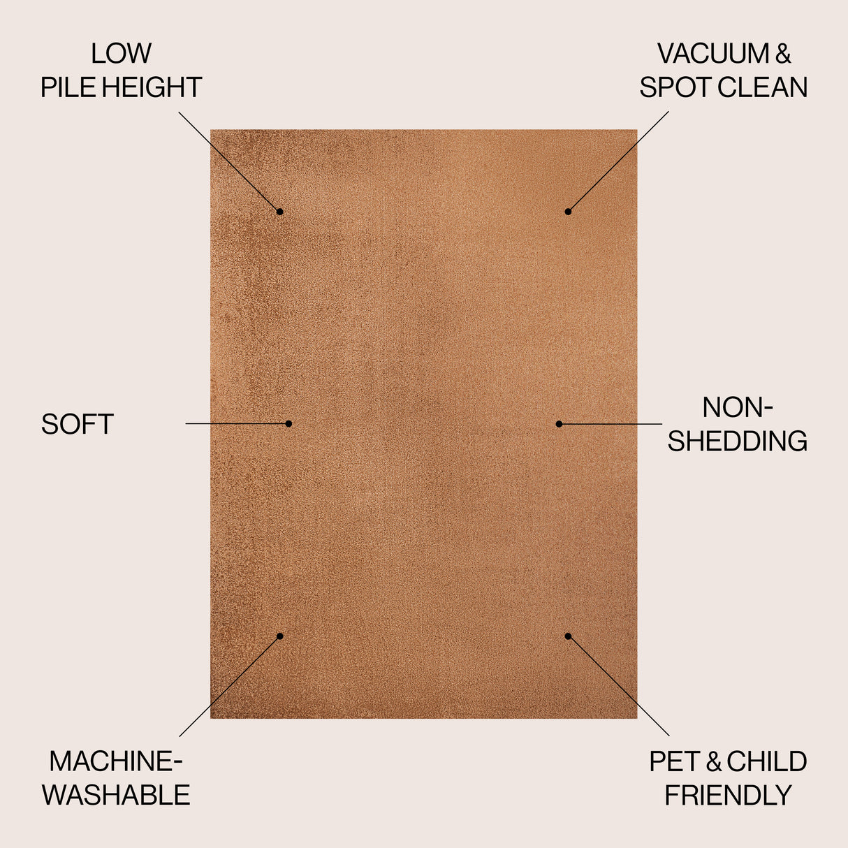 Twyla Classic Solid Low-Pile Machine-Washable Area Rug