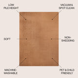 Twyla Classic Solid Low-Pile Machine-Washable Area Rug