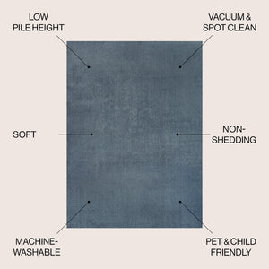 Twyla Classic Solid Low-Pile Machine-Washable Area Rug