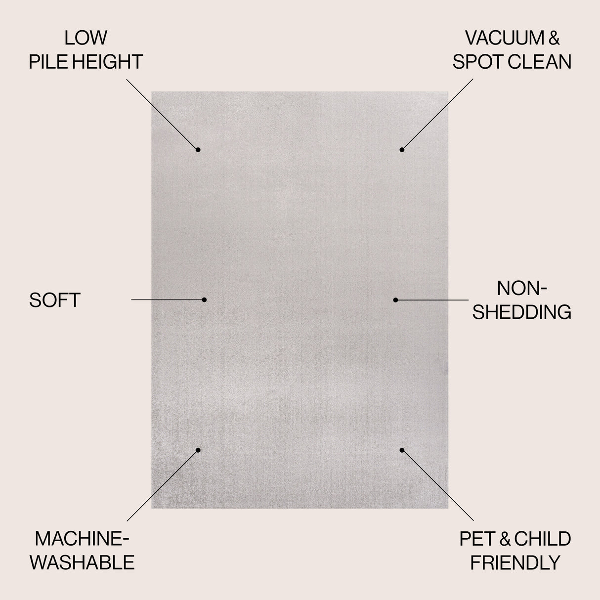 Twyla Classic Solid Low-Pile Machine-Washable Area Rug
