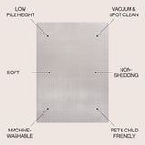 Twyla Classic Solid Low-Pile Machine-Washable Area Rug