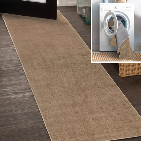 Twyla Classic Solid Low-Pile Machine-Washable Runner Rug