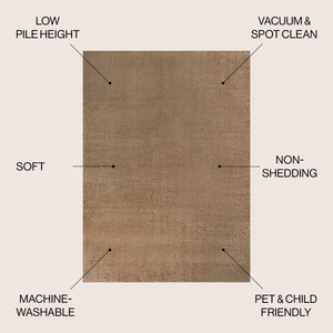 Twyla Classic Solid Low-Pile Machine-Washable Area Rug