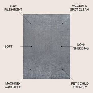 Twyla Classic Solid Low-Pile Machine-Washable Area Rug
