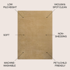 Twyla Classic Solid Low-Pile Machine-Washable Area Rug