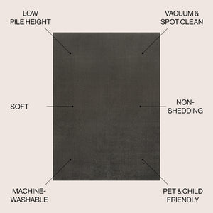 Twyla Classic Solid Low-Pile Machine-Washable Area Rug