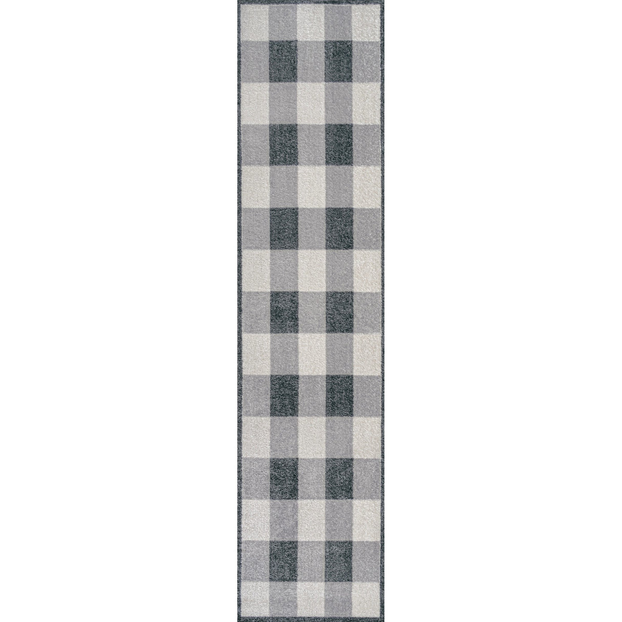 Gingham Gradient Plaid Cottage Machine-Washable Runner Rug Runner Rug