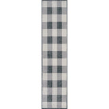 Gingham Gradient Plaid Cottage Machine-Washable Runner Rug Runner Rug