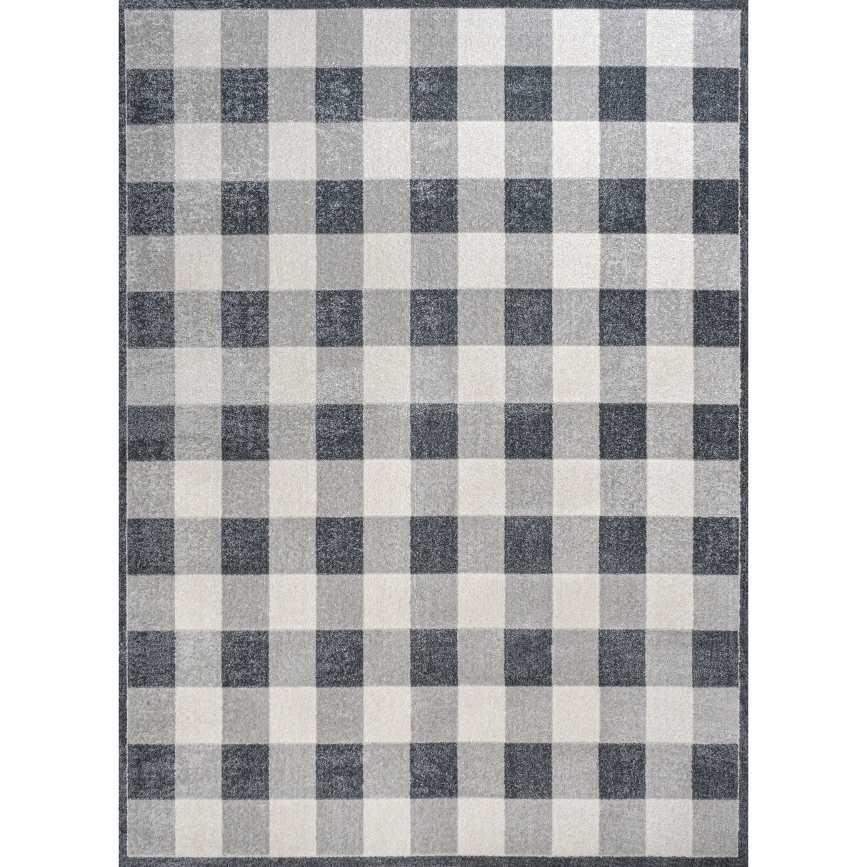 Gingham Gradient Plaid Cottage Machine-Washable Area Rug Area Rug