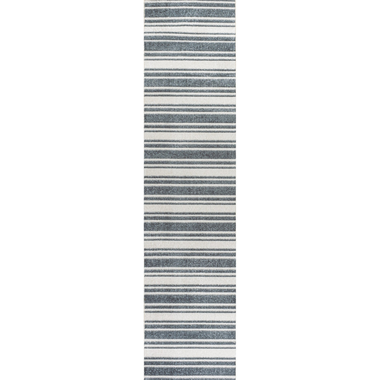 Fawning Two-Tone Striped Classic Low-Pile Machine-Washable Runner Rug