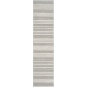 Fawning Two-Tone Striped Classic Low-Pile Machine-Washable Runner Rug