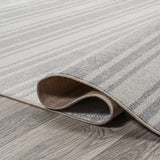 Fawning Two-Tone Striped Classic Low-Pile Machine-Washable Area Rug