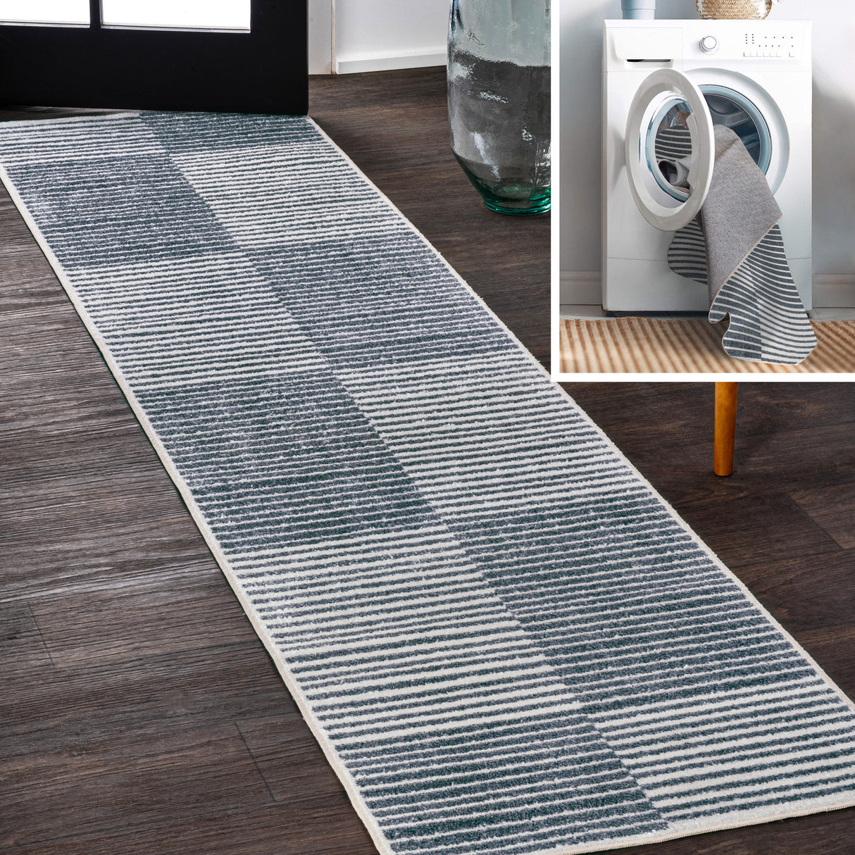 Shutter-Minimalist-Striped-Plaid-Machine-Washable-Runner-Rug-Runner-Rugs