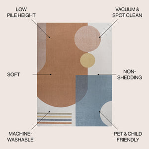 Slinger Modern Contemporary Collage Machine-Washable Area Rug