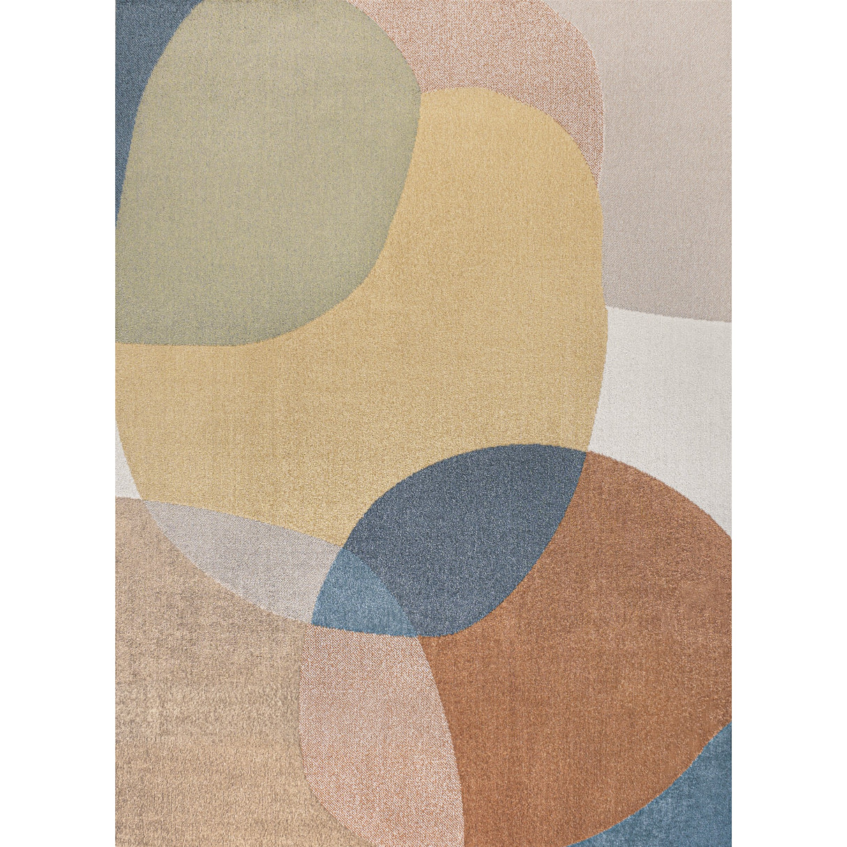 Pebble Geometric Contemporary Machine-Washable Area Rug