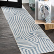 Maze-Abstract-Two-Tone-Low-Pile-Machine-Washable-Runner-Rug-Runner-Rugs