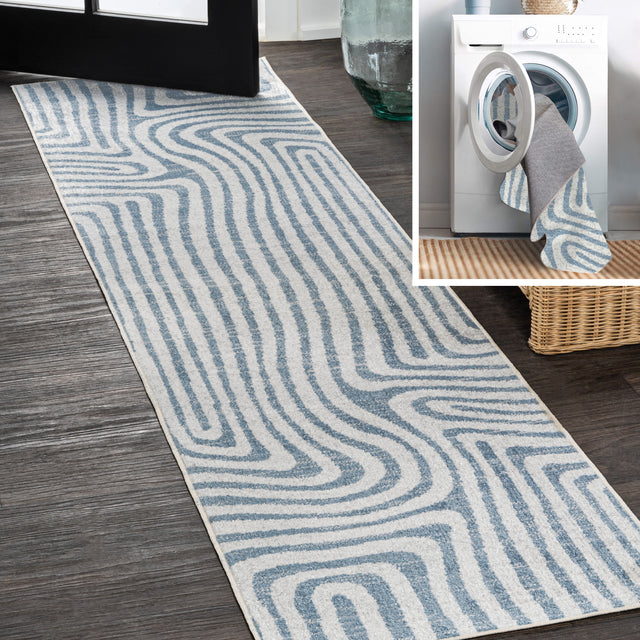 Maze-Abstract-Two-Tone-Low-Pile-Machine-Washable-Runner-Rug-Runner-Rugs