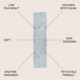 Maze Abstract Two-Tone Low-Pile Machine-Washable Runner Rug