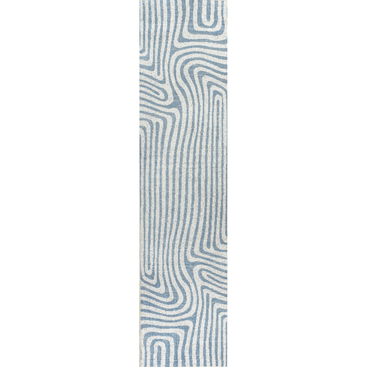 Maze Abstract Two-Tone Low-Pile Machine-Washable Runner Rug