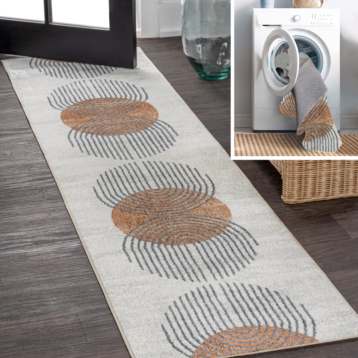Kallax-Geometric-Modern-Low-Pile-Machine-Washable-Runner-Rug-Runner-Rugs