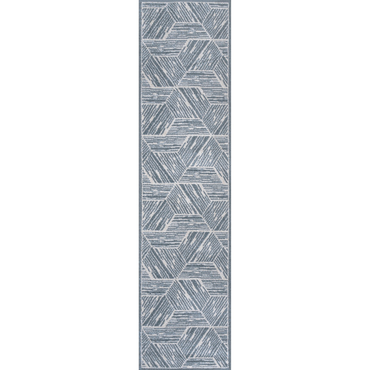 Vector Modern Coastal Geometric Machine-Washable Runner Rug