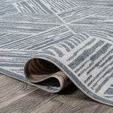 Vector Modern Coastal Geometric Machine-Washable Area Rug