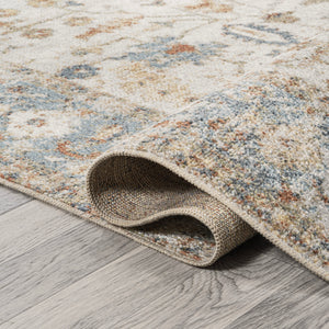 Hiero Persian Border Low-Pile Machine-Washable Runner Rug