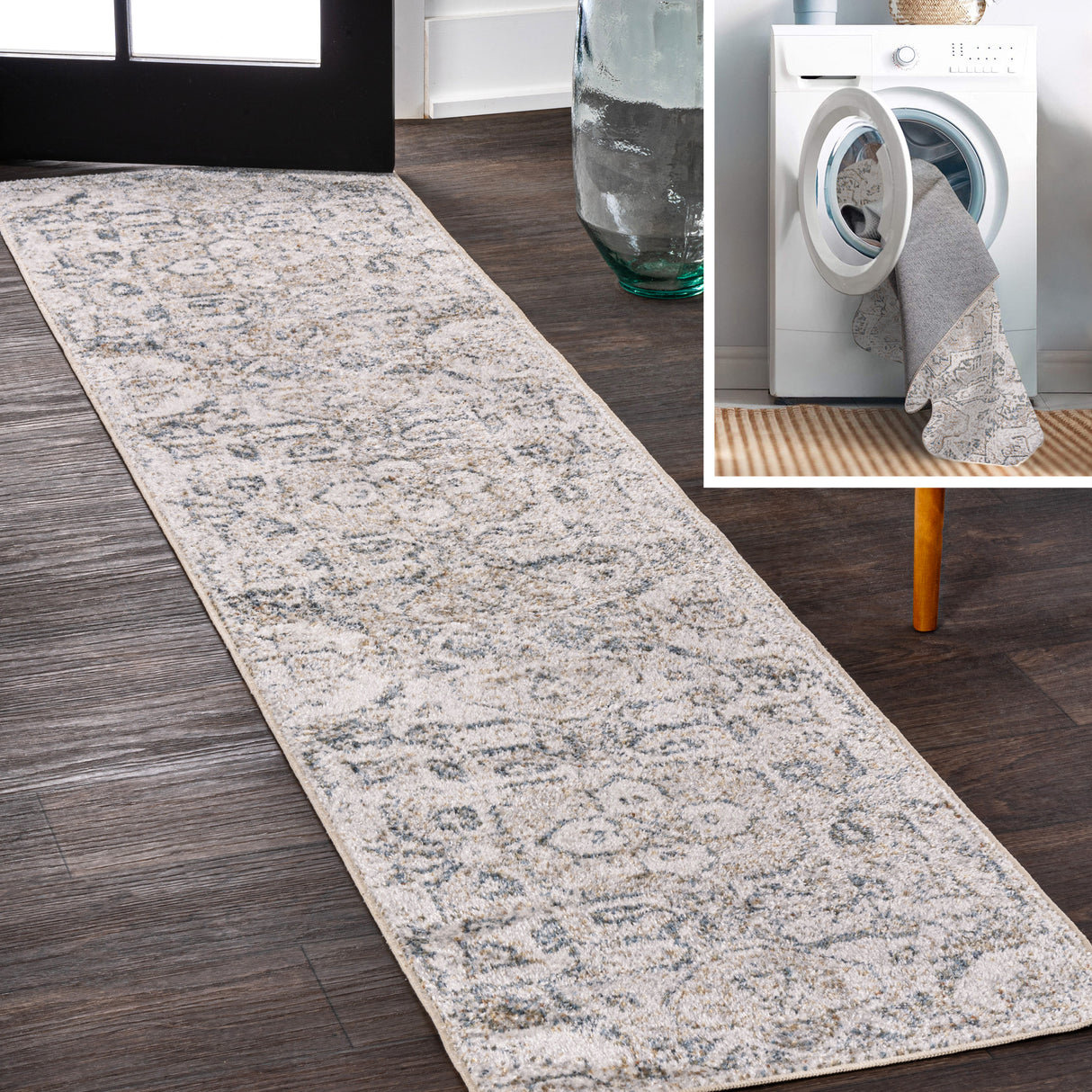 Edith-Distressed-Medallion-Low-Pile-Machine-Washable-Runner-Rug-Runner-Rugs