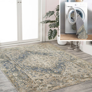 Pavel-Distressed-Medallion-Low-Pile-Machine-Washable-Area-Rug-Area-Rugs