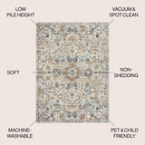Shaemus Bohemian Medallion Low-Pile Machine-Washable Area Rug