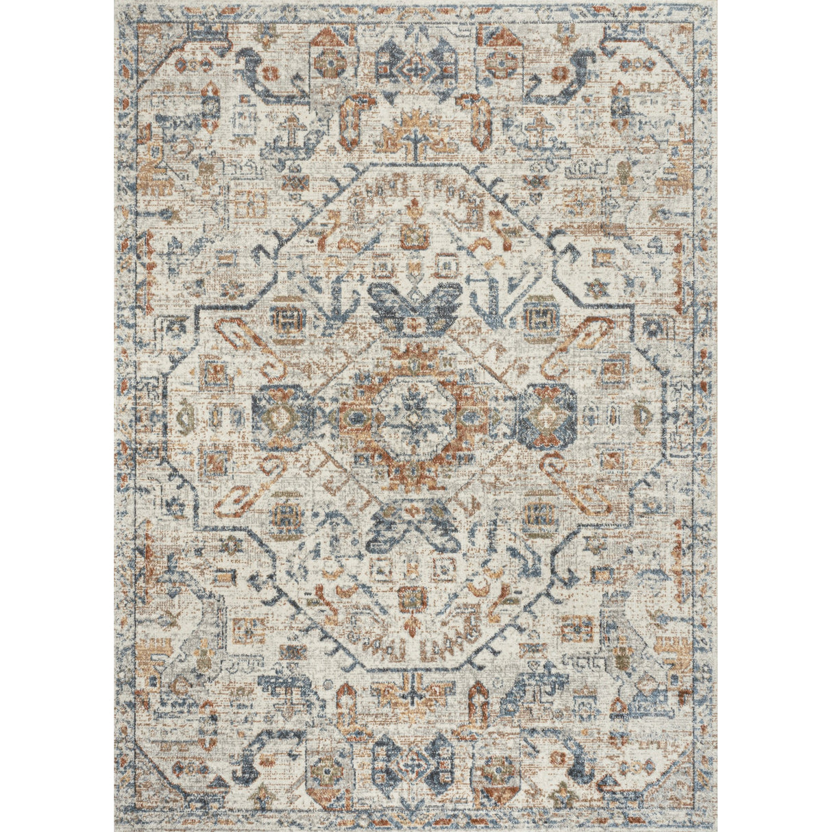 Shaemus Bohemian Medallion Low-Pile Machine-Washable Area Rug