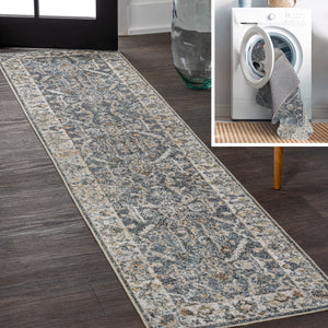 Brandy-Rustic-Border-Low-Pile-Machine-Washable-Runner-Rug-Runner-Rugs