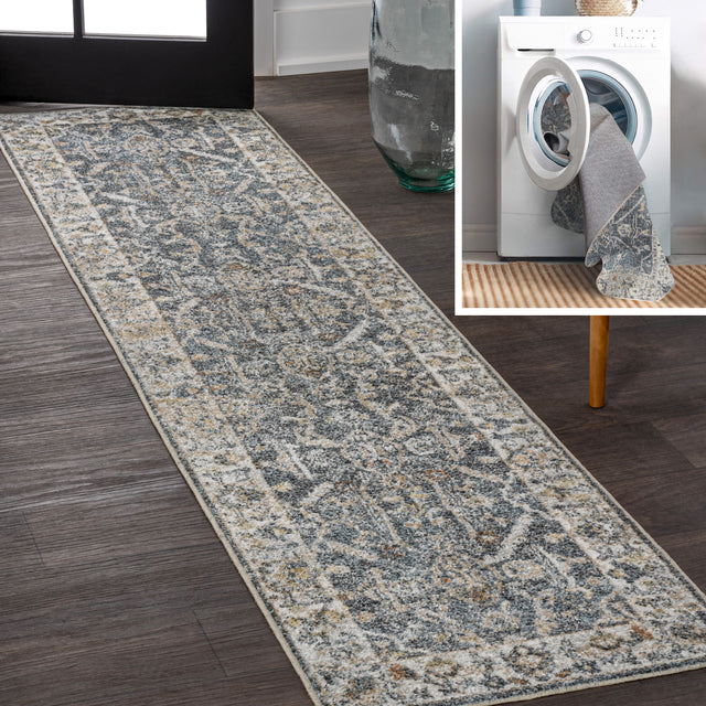 Brandy-Rustic-Border-Low-Pile-Machine-Washable-Runner-Rug-Runner-Rugs