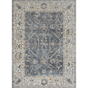 Brandy Rustic Border Low-Pile Machine-Washable Area Rug