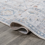 Brandy Rustic Border Low-Pile Machine-Washable Area Rug