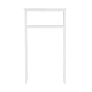 White Solid Wood Over the Toilet 1-Shelf Storage Rack