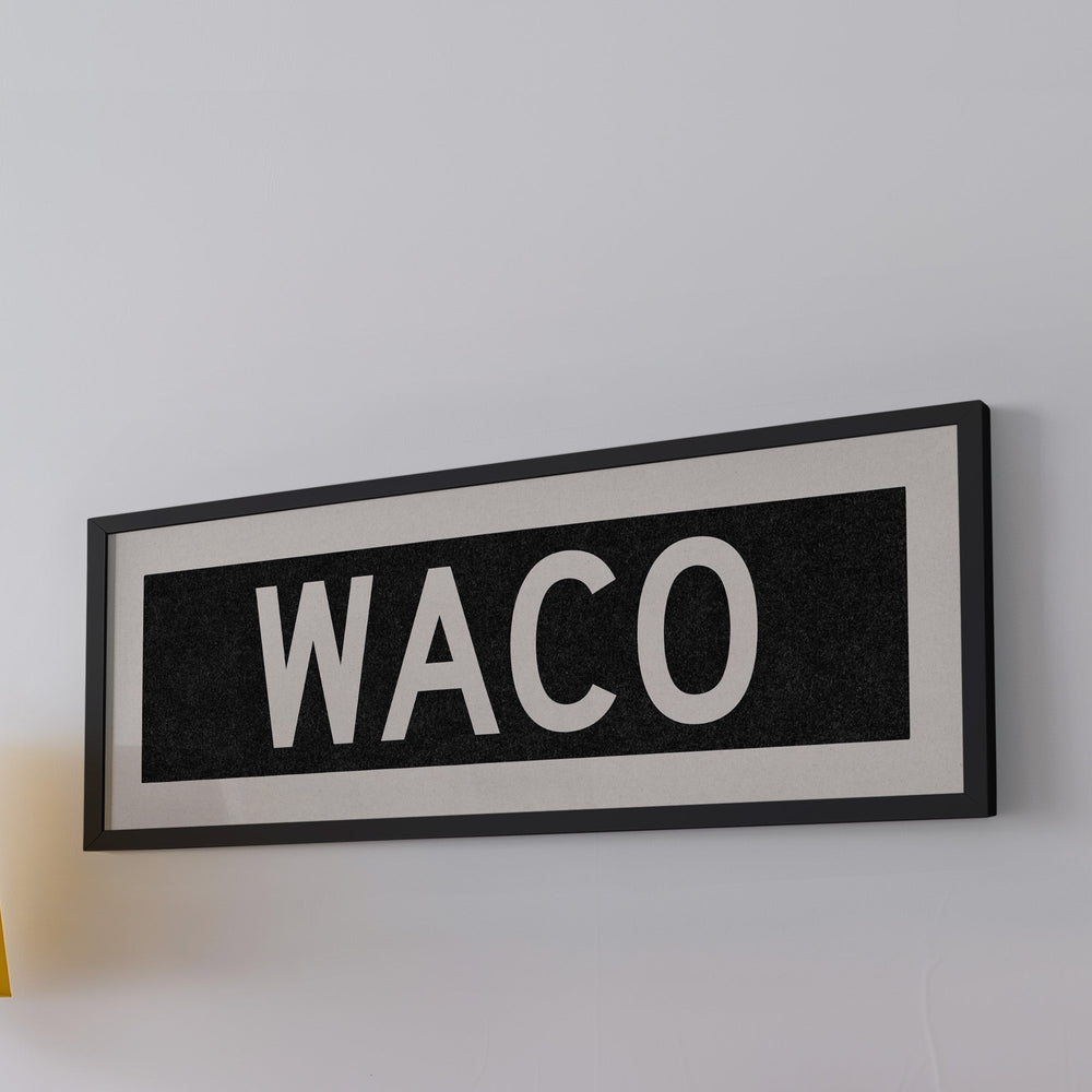 Framed Waco Bus Scroll Sign