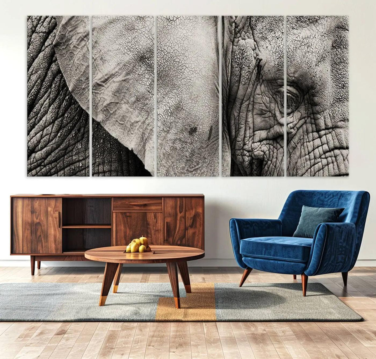 Wall Art Animal Canvas Print Close Taken Elephant with Big