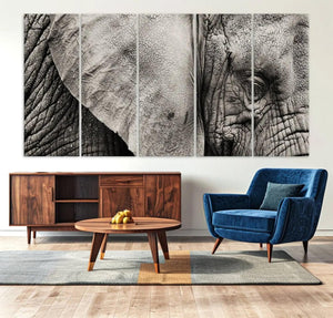 Wall Art Animal Canvas Print Close Taken Elephant with Big